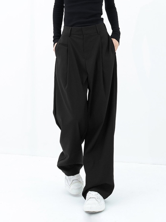 Commense Pants - Commense Basic Baggy Wide Leg Dress Pants